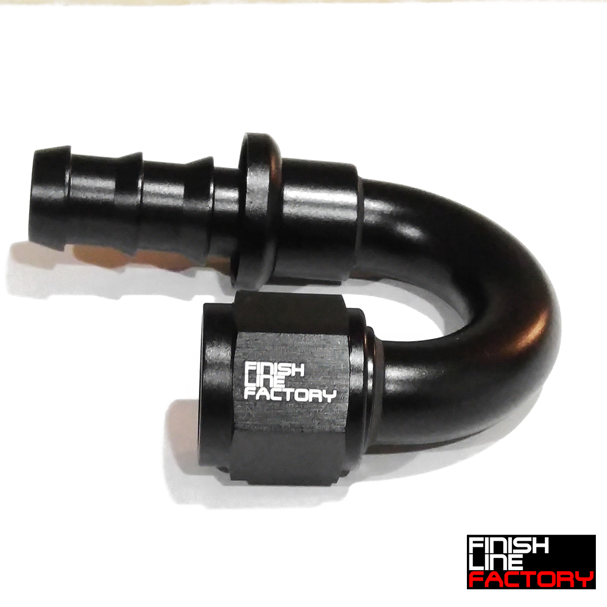 FLF Push Lock Hose End - 180 Degree - 08 AN