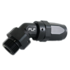 FLF Swivel Hose End (Braided Rubber) - 90 Degree ORB - 06 AN - 04 ORB