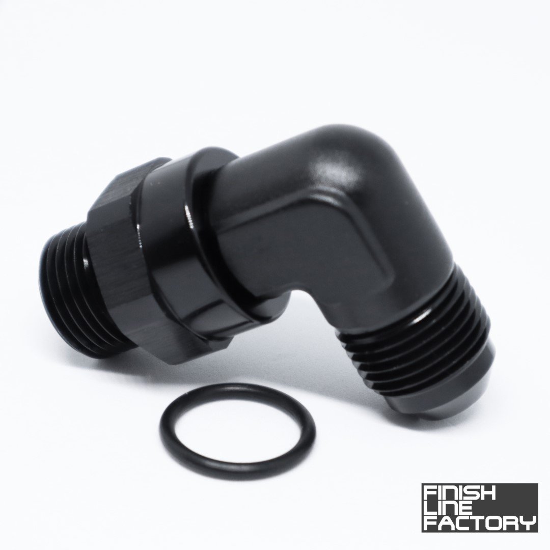 FLF ORB Swivel to AN Adapter - 90 Degree - 08 ORB - 08 AN