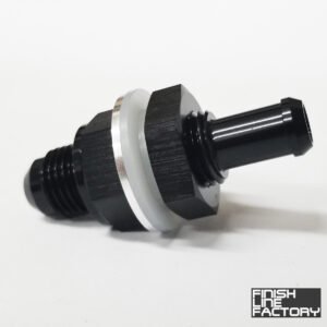 FLF AN to Barb Fuel Cell Bulkhead (90 Degree) - 06 AN - 3/8 Barb