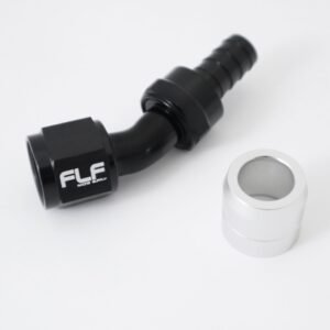 FLF Crimp-On Swivel Hose End (Braided Rubber) - 30 Degree - 06 AN