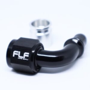 FLF Crimp-On Swivel Hose End (Braided PTFE) - 90 Degree AN - 10 AN