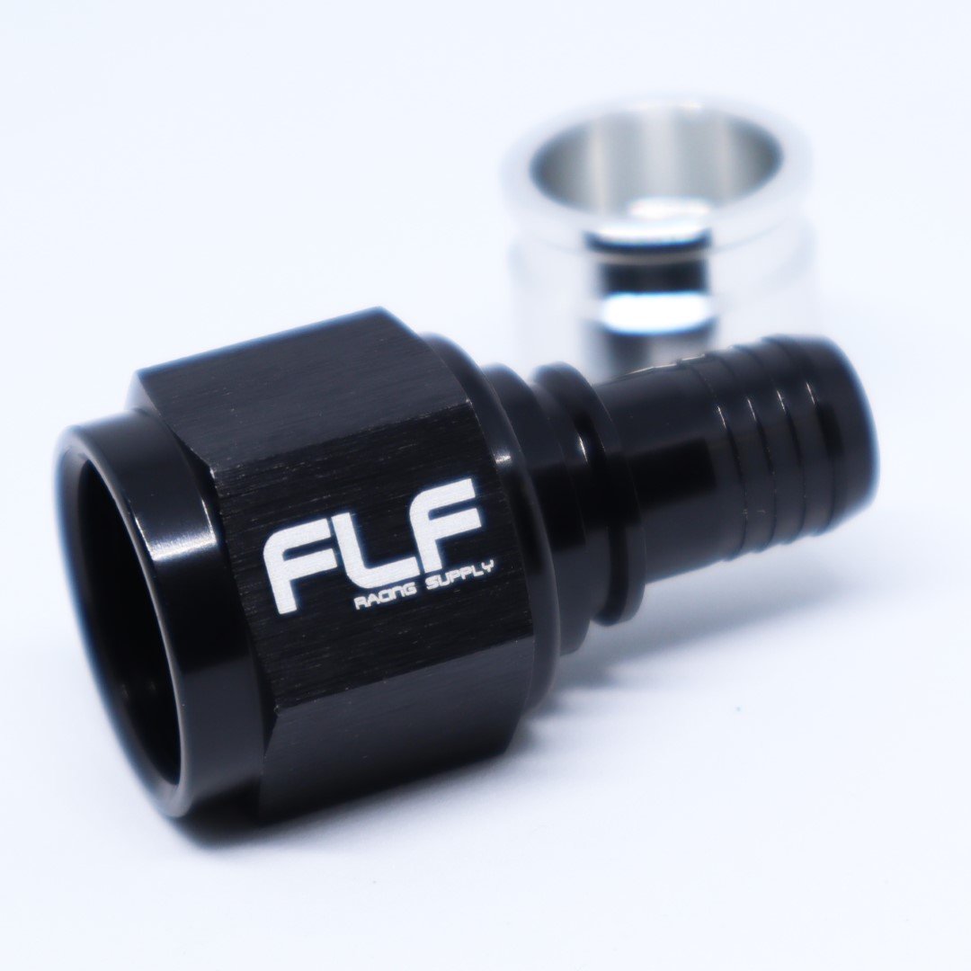 FLF Crimp-On Swivel Hose End (Braided PTFE) - Straight AN - 8 AN