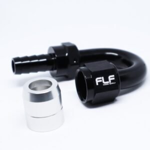 FLF Crimp-On Swivel Hose End - 150 Degree AN - 10 AN
