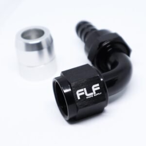 FLF Crimp-On Swivel Hose End - 90 Degree AN - 10 AN