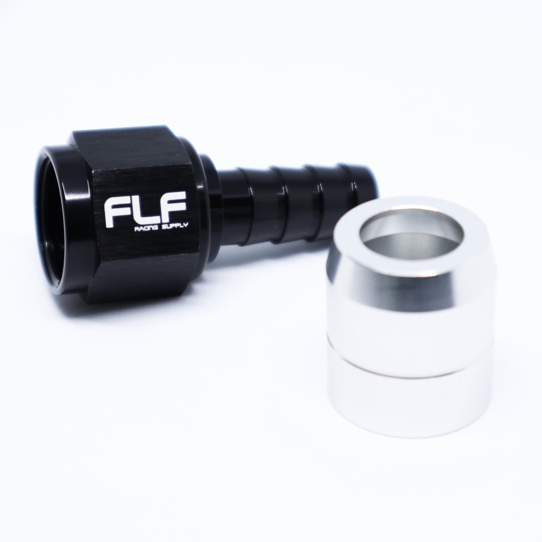 FLF Crimp-On Swivel Hose End - Straight AN - 8 AN